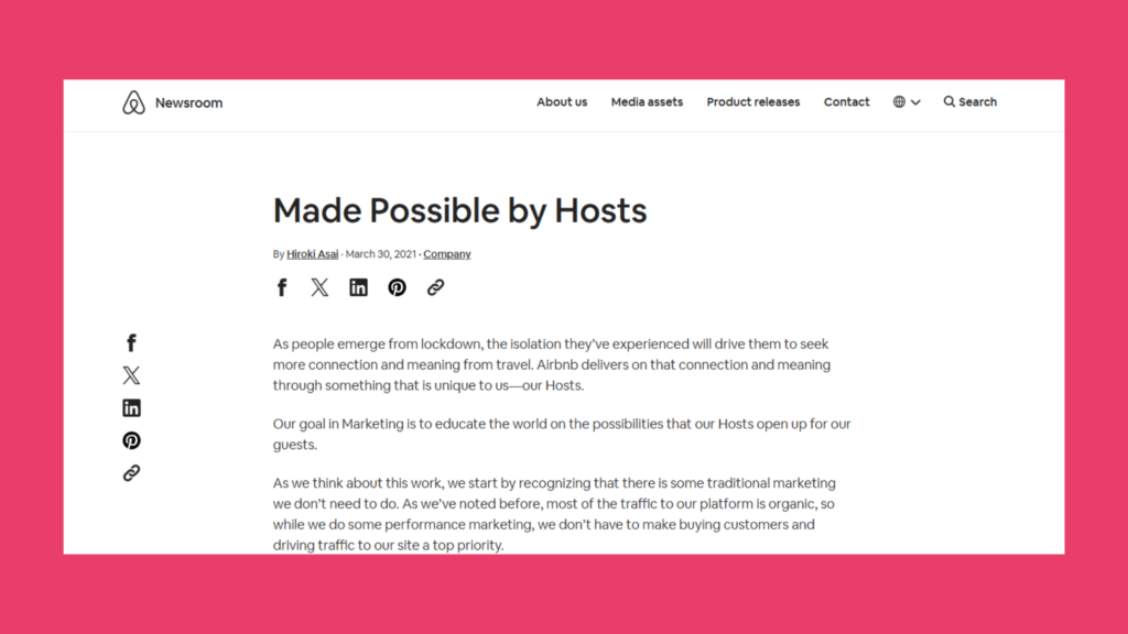 Airbnb's 'Made Possible By Hosts' Storytelling Approach (Companies With The Best Brand Awareness)