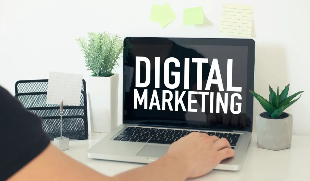 Digital Marketing on Laptop Screen