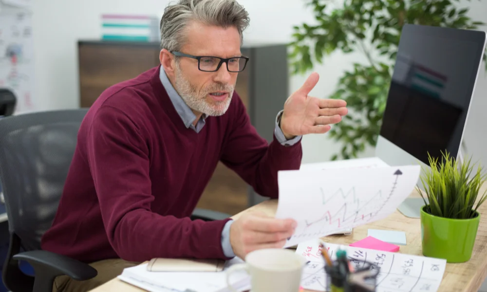 Man in a red sweater-