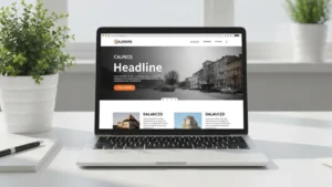 Laptop on a white desk