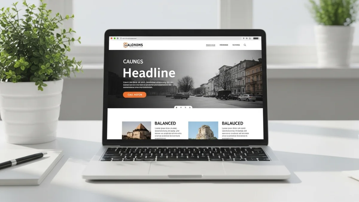 Laptop on a white desk