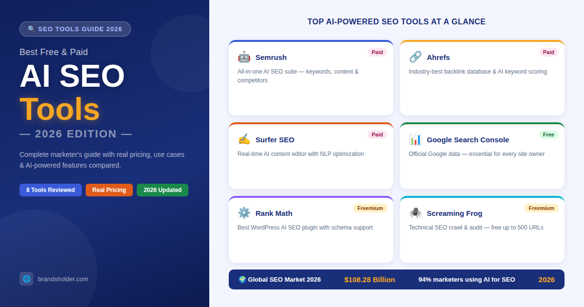 Best AI SEO Tools 2026 — Free and Paid Options for Marketers | Brandsholder
